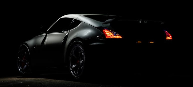 Nissan sports car, one of the Popular car models in Toronto in low light.