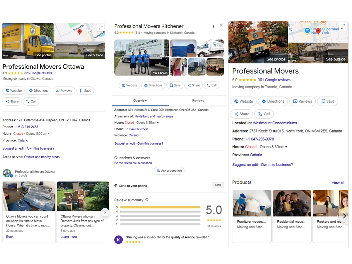 Professional Mover Locations