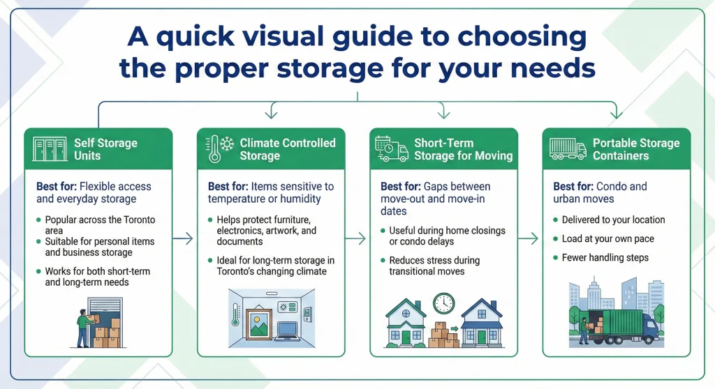 Essential factors including unit size and climate control to consider when choosing the proper storage for your needs.