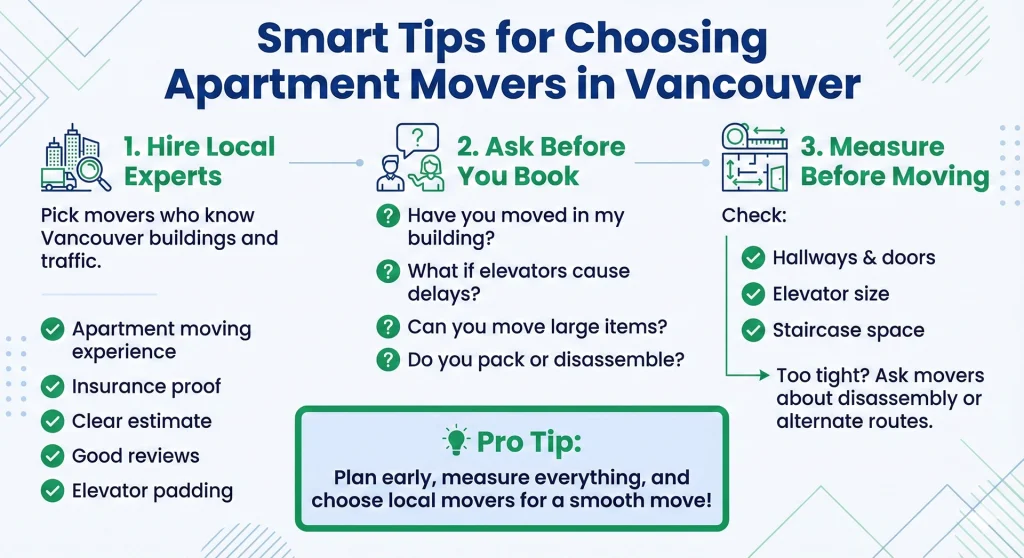 A strategic guide outlining smart tips for choosing apartment movers in Vancouver to ensure a reliable and cost-effective relocation.