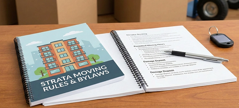 A summary of common bylaws and strata moving rules that residents must follow to avoid fines.