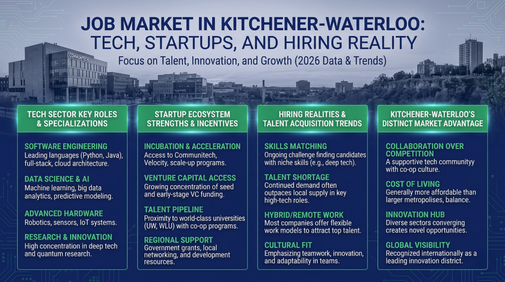 A detailed economic overview highlighting the thriving job market in Kitchener-Waterloo for professionals planning a career-focused relocation to the region.