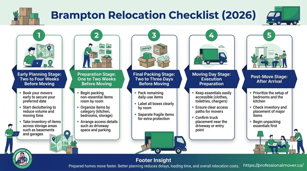 Comprehensive Brampton relocation checklist for families ensuring a smooth, organized, and stress-free moving day.