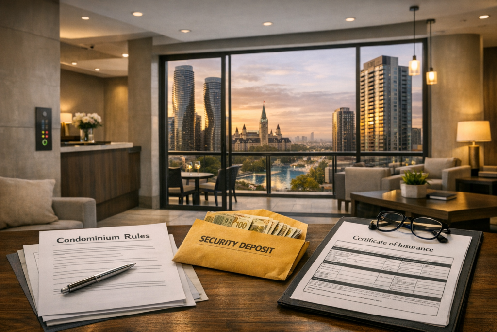 Comprehensive property management compliance guidelines detailing strict condo rules, deposits & COI requirements in Mississauga for secure and legally approved high-rise relocation.
