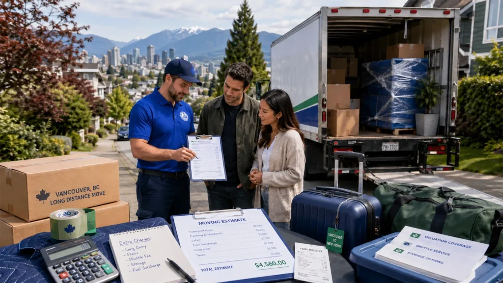 Strategic breakdown of interprovincial logistics and long-distance moving costs from Vancouver pricing factors, fees & hidden costs to ensure accurate cross-country relocation budgeting.