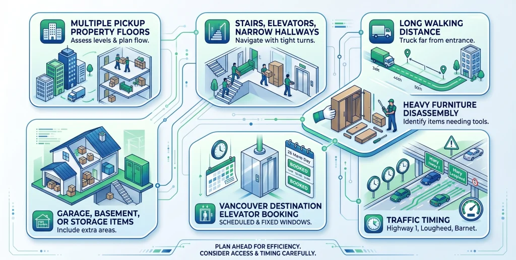Coquitlam to Vancouver moving estimate factors