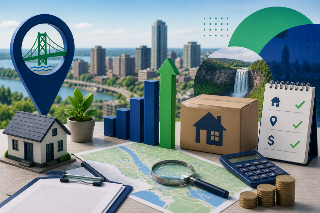 Strategic landscape formatted real photography asset detailing exact estimate planning and what factors affect moving prices in Hamilton through local transit logistics and relocation volume assessments.