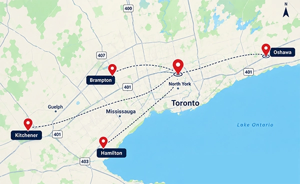 Locations on Map