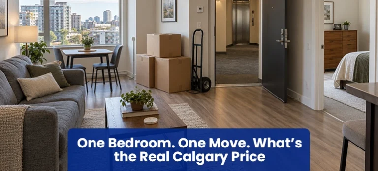 One-bedroom Calgary apartment packed and ready for a local move
